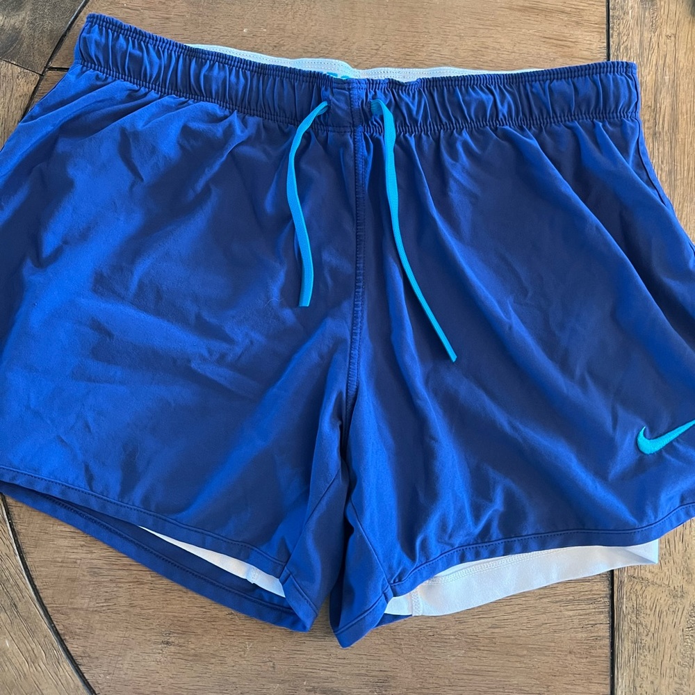 Nike Dri-Fit shorts, Blue. Size Small